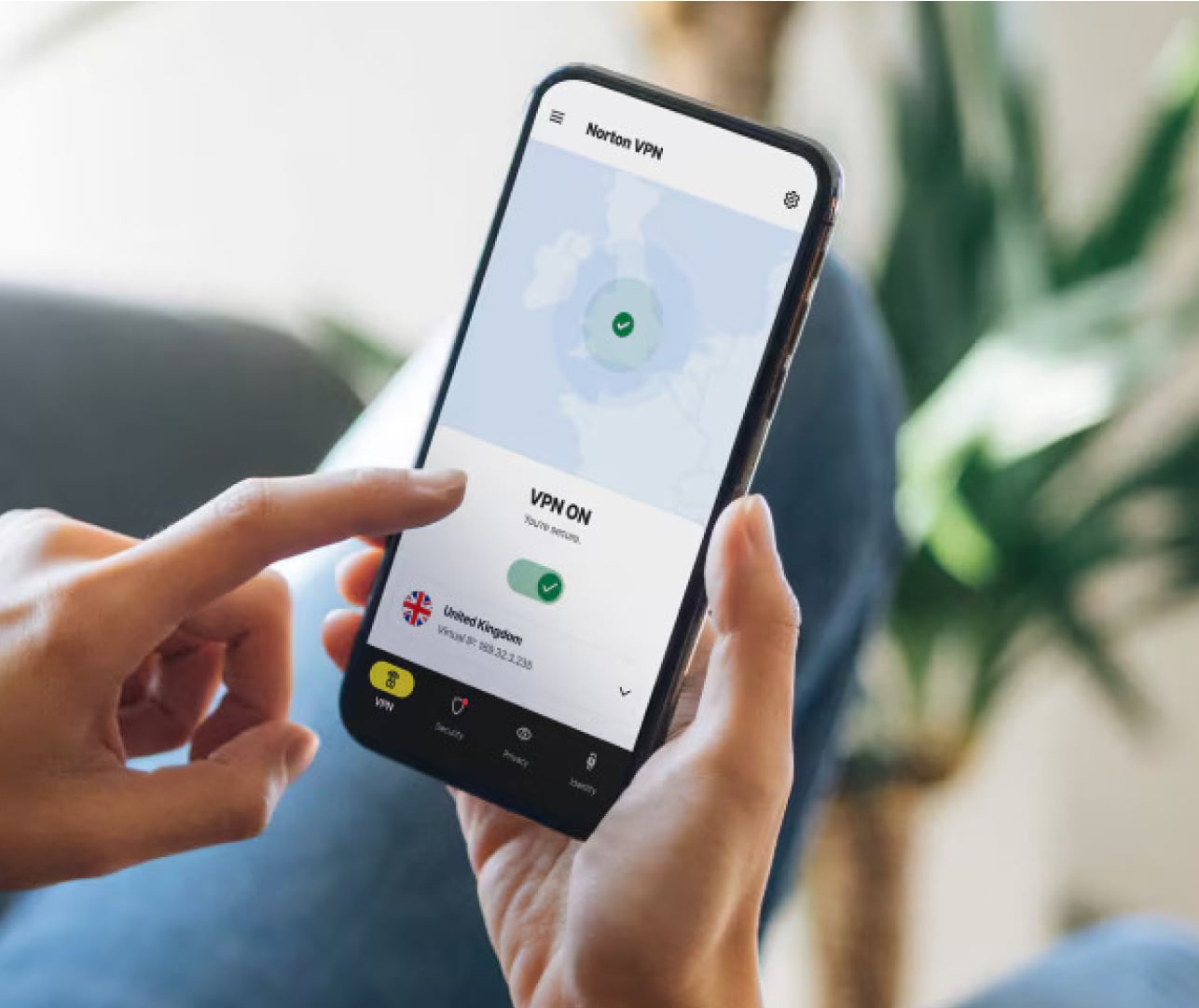 Waarschuwing op scherm, Norton Secure VPN.